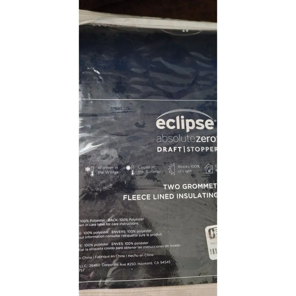Eclipse Talisa Absolute Zero Beige Blackout Curtain Draft Blocker 63x37 Set of 2